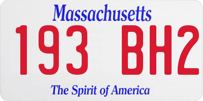 MA license plate 193BH2
