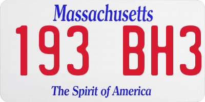 MA license plate 193BH3
