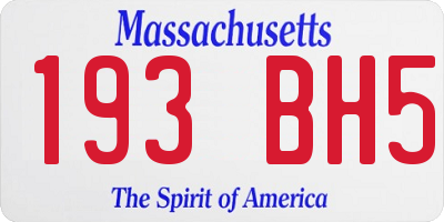 MA license plate 193BH5