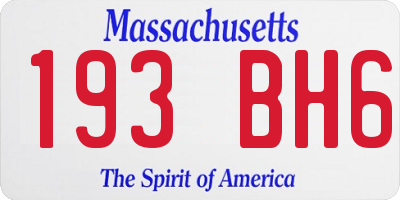 MA license plate 193BH6
