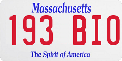 MA license plate 193BI0