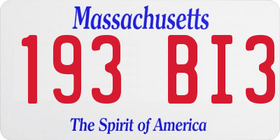 MA license plate 193BI3