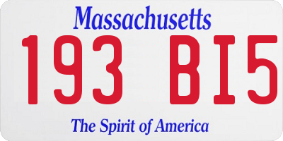 MA license plate 193BI5