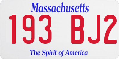 MA license plate 193BJ2