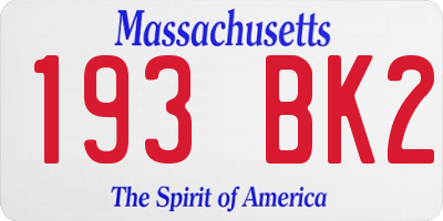 MA license plate 193BK2