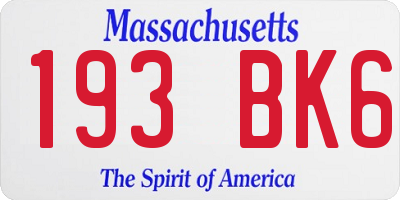 MA license plate 193BK6