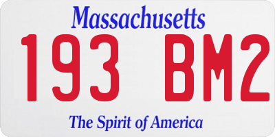 MA license plate 193BM2