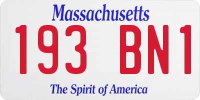 MA license plate 193BN1