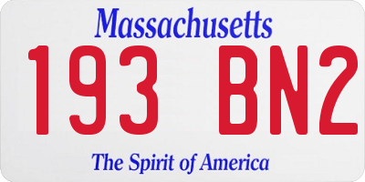 MA license plate 193BN2