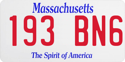 MA license plate 193BN6