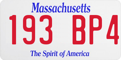 MA license plate 193BP4