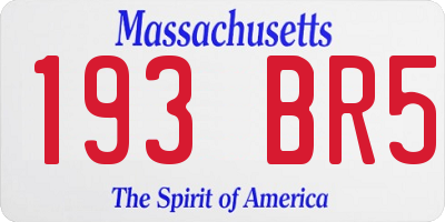 MA license plate 193BR5