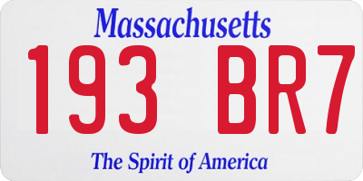 MA license plate 193BR7