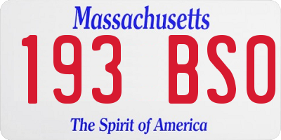 MA license plate 193BS0