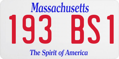 MA license plate 193BS1