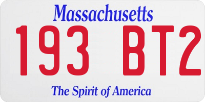 MA license plate 193BT2