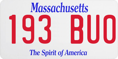 MA license plate 193BU0