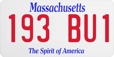 MA license plate 193BU1