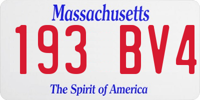 MA license plate 193BV4