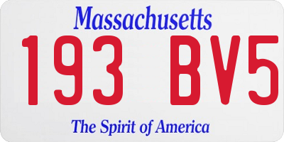 MA license plate 193BV5