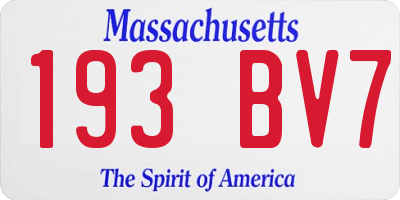 MA license plate 193BV7