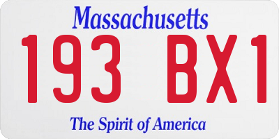 MA license plate 193BX1