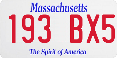 MA license plate 193BX5
