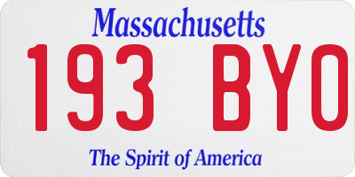 MA license plate 193BY0