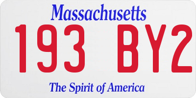 MA license plate 193BY2