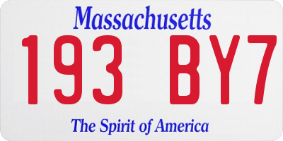 MA license plate 193BY7