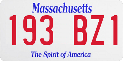 MA license plate 193BZ1