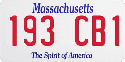 MA license plate 193CB1