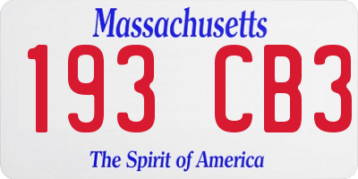 MA license plate 193CB3