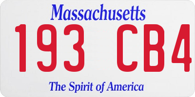 MA license plate 193CB4