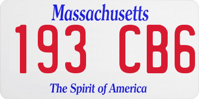 MA license plate 193CB6