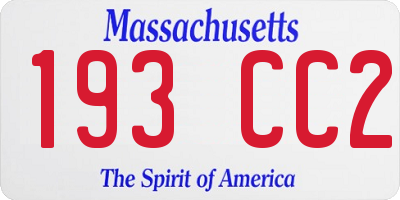 MA license plate 193CC2