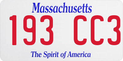MA license plate 193CC3