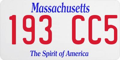 MA license plate 193CC5