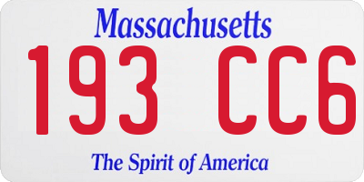 MA license plate 193CC6