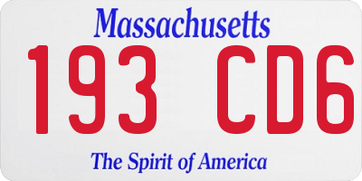 MA license plate 193CD6