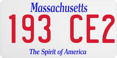 MA license plate 193CE2
