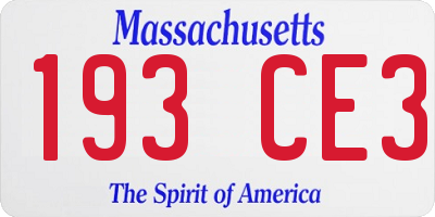 MA license plate 193CE3