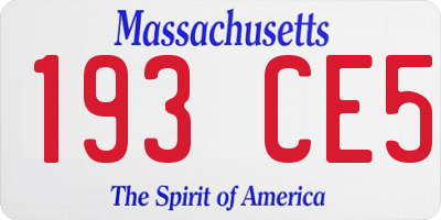 MA license plate 193CE5