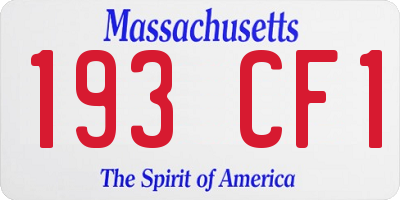 MA license plate 193CF1