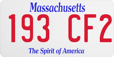 MA license plate 193CF2