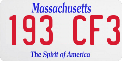 MA license plate 193CF3