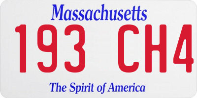 MA license plate 193CH4