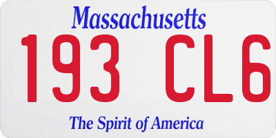 MA license plate 193CL6