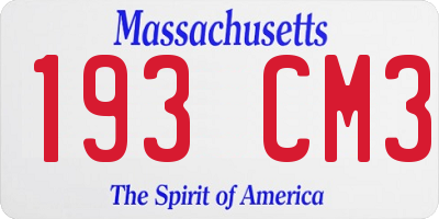 MA license plate 193CM3