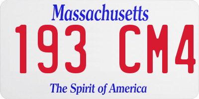 MA license plate 193CM4